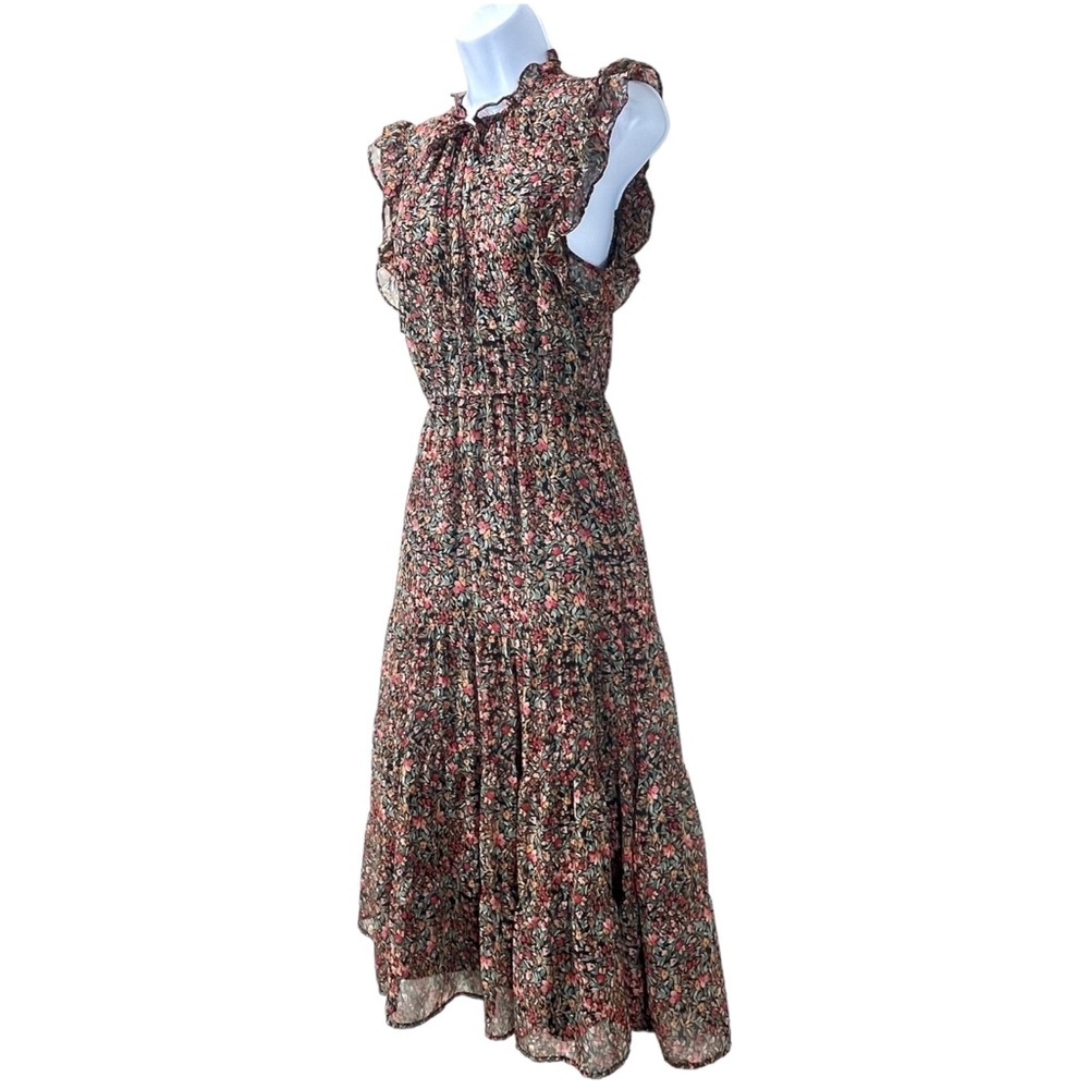 BB Dakota by‎ Steve Madden Women XS Darcy Chiffon Floral Maxi Tiered Dress - Picture 6 of 12